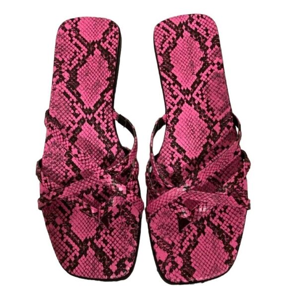 14th & Union pink snakeskin sandals Size 9 NWT - Picture 1 of 5